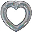 41in GLITTER SILVER LINKY HEART FOIL BALLOON