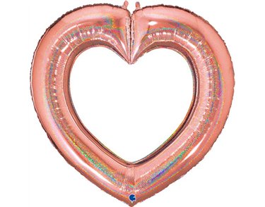 41in GLITTER ROSE GOLD LINKY HEART FOIL BALLOON