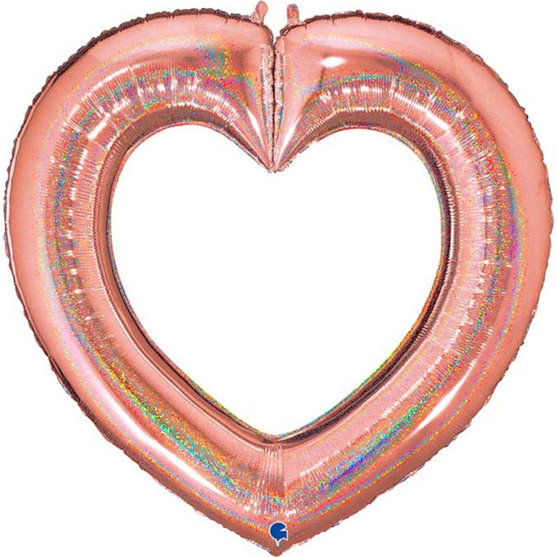 41in GLITTER ROSE GOLD LINKY HEART FOIL BALLOON