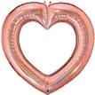 41in GLITTER ROSE GOLD LINKY HEART FOIL BALLOON