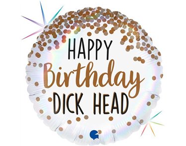 18in HAPPY BIRTHDAY DICK HEAD FOIL BALLOON