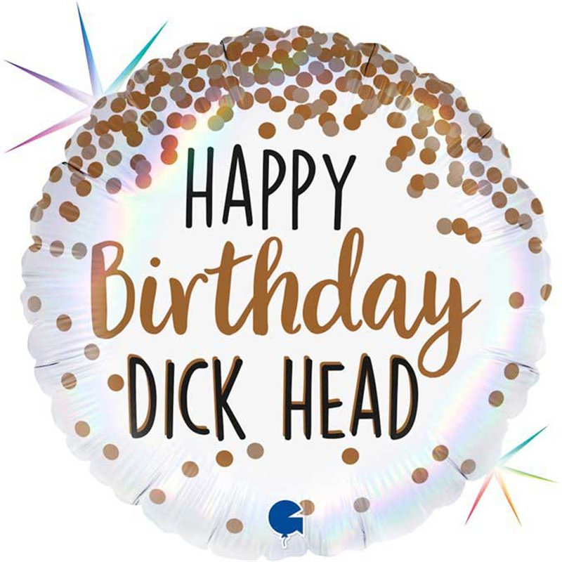 18in HAPPY BIRTHDAY DICK HEAD FOIL BALLOON