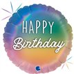 18in HAPPY B-DAY COLOURFUL RAINBOW FOIL BALLOON