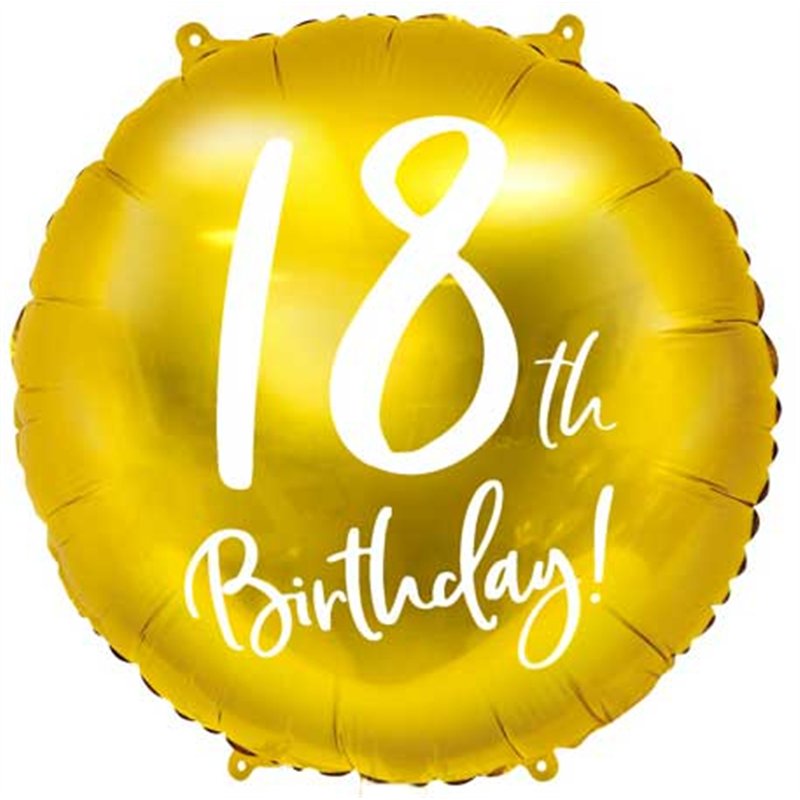 18IN 18TH BIRTHDAY GOLD FOIL BALLOON