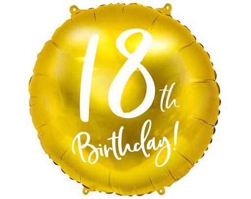 18IN 18TH BIRTHDAY GOLD FOIL BALLOON