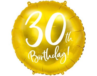 18IN 30TH BIRTHDAY GOLD FOIL BALLOON