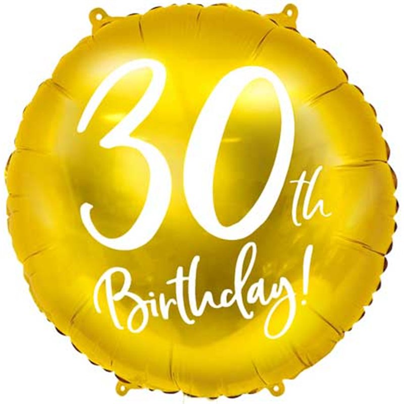 18IN 30TH BIRTHDAY GOLD FOIL BALLOON