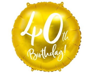 18IN 40TH BIRTHDAY GOLD FOIL BALLOON
