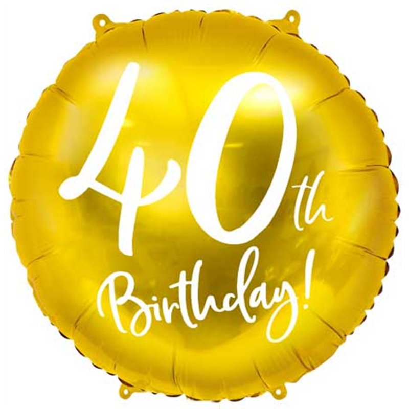 18IN 40TH BIRTHDAY GOLD FOIL BALLOON
