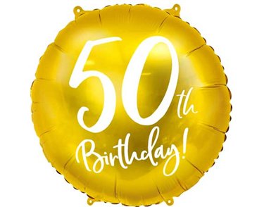 18IN 50TH BIRTHDAY GOLD FOIL BALLOON