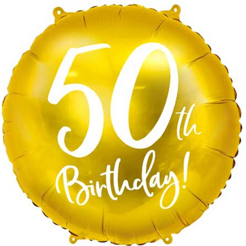 18IN 50TH BIRTHDAY GOLD FOIL BALLOON
