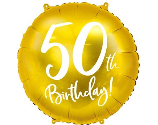 18IN 50TH BIRTHDAY GOLD FOIL BALLOON