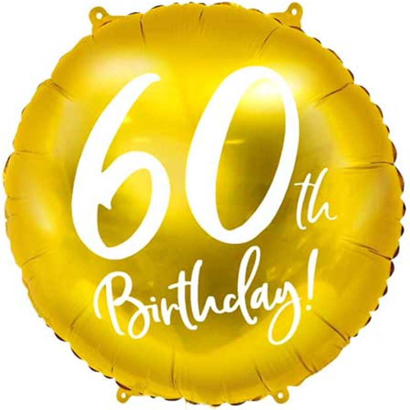 18IN 60TH BIRTHDAY GOLD FOIL BALLOON