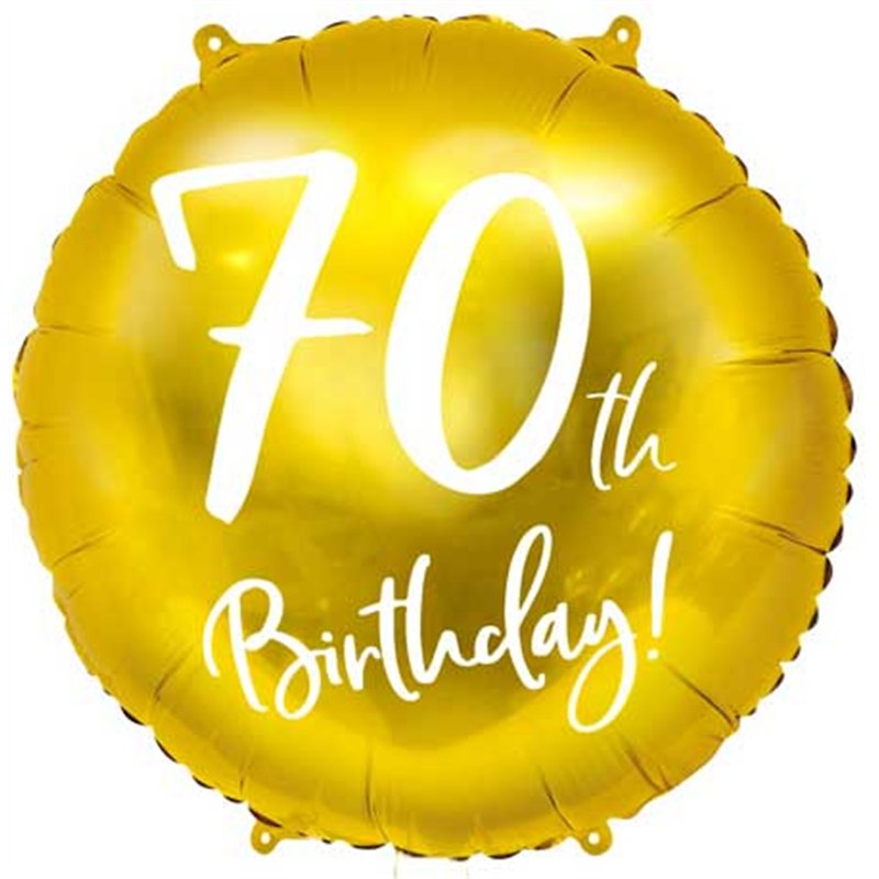 18IN 70TH BIRTHDAY GOLD FOIL BALLOON