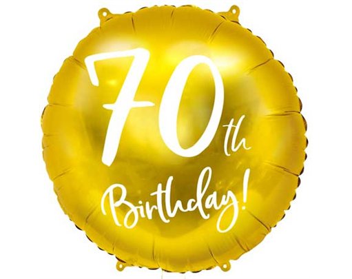 18IN 70TH BIRTHDAY GOLD FOIL BALLOON