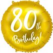 18IN 80TH BIRTHDAY GOLD FOIL BALLOON