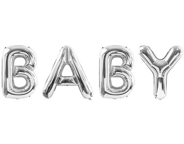 262X86CM SILVER BABY FOIL BALLOON KIT