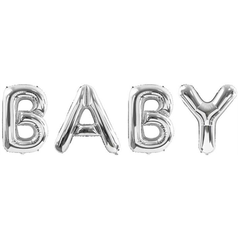 262X86CM SILVER BABY FOIL BALLOON KIT