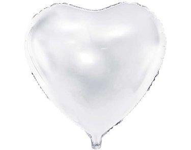 61CM WHITE HEART FOIL BALLOON HEART
