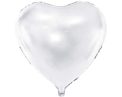 61CM WHITE HEART FOIL BALLOON HEART