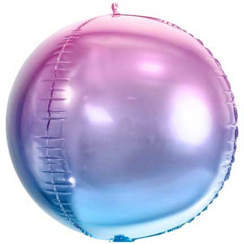 35CM VIOLET AND BLUE OMBRE BALL FOIL BALLOON