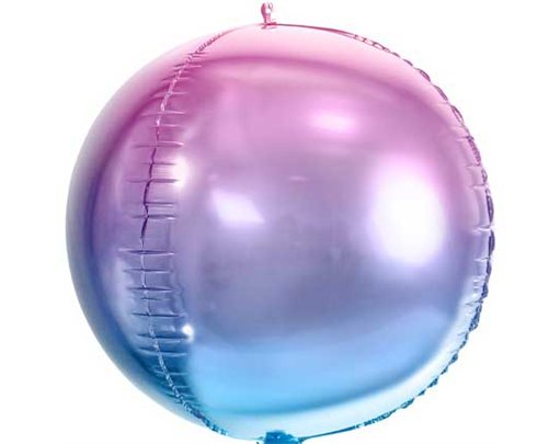 35CM VIOLET AND BLUE OMBRE BALL FOIL BALLOON