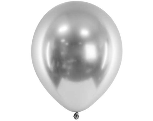 (50) 3OCM SILVER GLOSSY BALLOONS