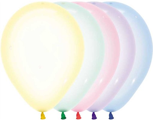 100PK 5in CRYSTAL PASTEL ASST SEMPERTEX