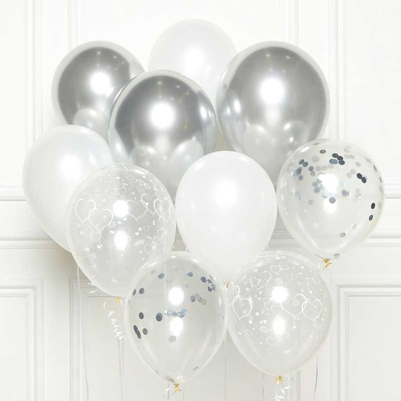 10PC SILVER BALLOON KIT
