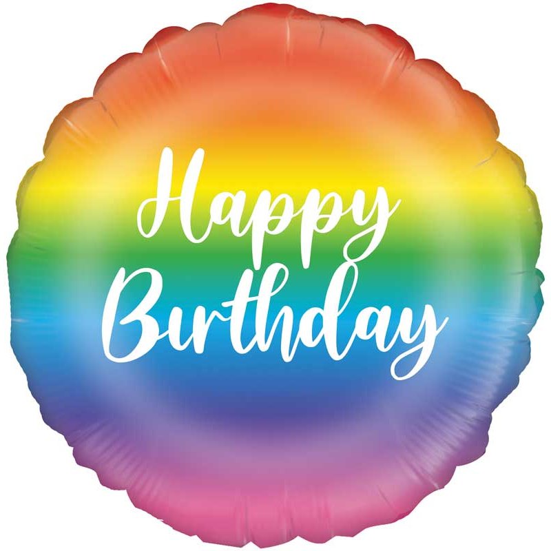 18in RAINBOW BIRTHDAY FOIL BALLOON