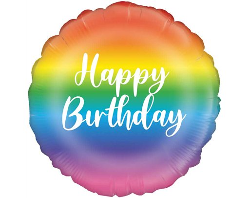 18in RAINBOW BIRTHDAY FOIL BALLOON