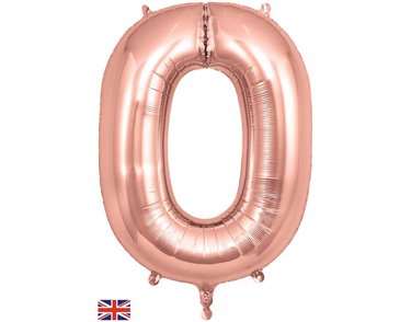 34in NUMBER 0 ROSE GOLD JUMBO FOIL