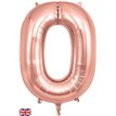 34in NUMBER 0 ROSE GOLD JUMBO FOIL