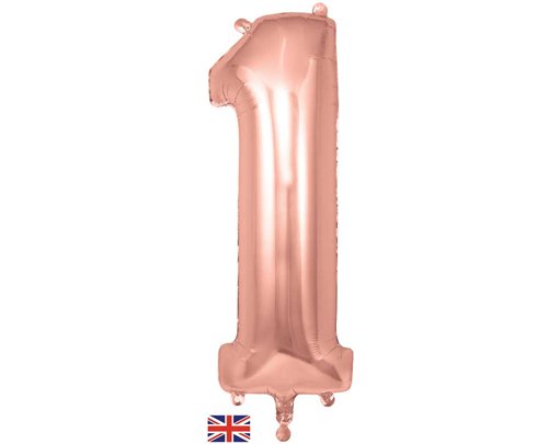 34in NUMBER 1 ROSE GOLD JUMBO FOIL