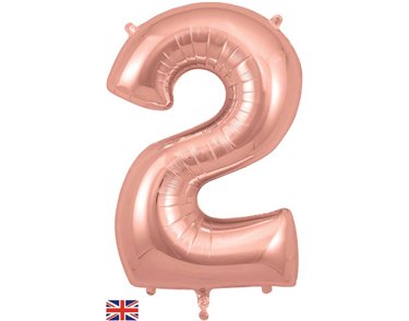 34in NUMBER 2 ROSE GOLD JUMBO FOIL