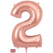 34in NUMBER 2 ROSE GOLD JUMBO FOIL