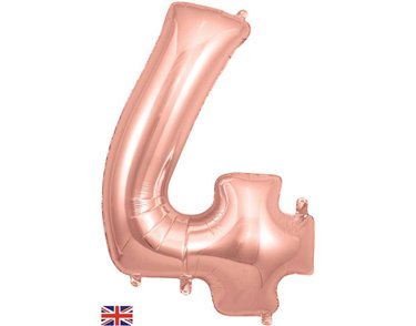 34in NUMBER 4 ROSE GOLD JUMBO FOIL