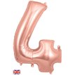 34in NUMBER 4 ROSE GOLD JUMBO FOIL