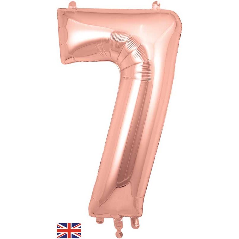 34in NUMBER 7 ROSE GOLD JUMBO FOIL