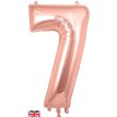34in NUMBER 7 ROSE GOLD JUMBO FOIL