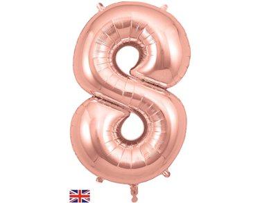 34in NUMBER 8 ROSE GOLD JUMBO FOIL