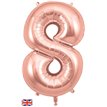 34in NUMBER 8 ROSE GOLD JUMBO FOIL