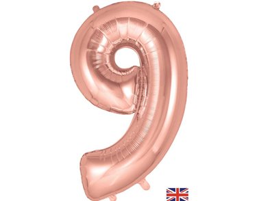 34in NUMBER 9 ROSE GOLD JUMBO FOIL