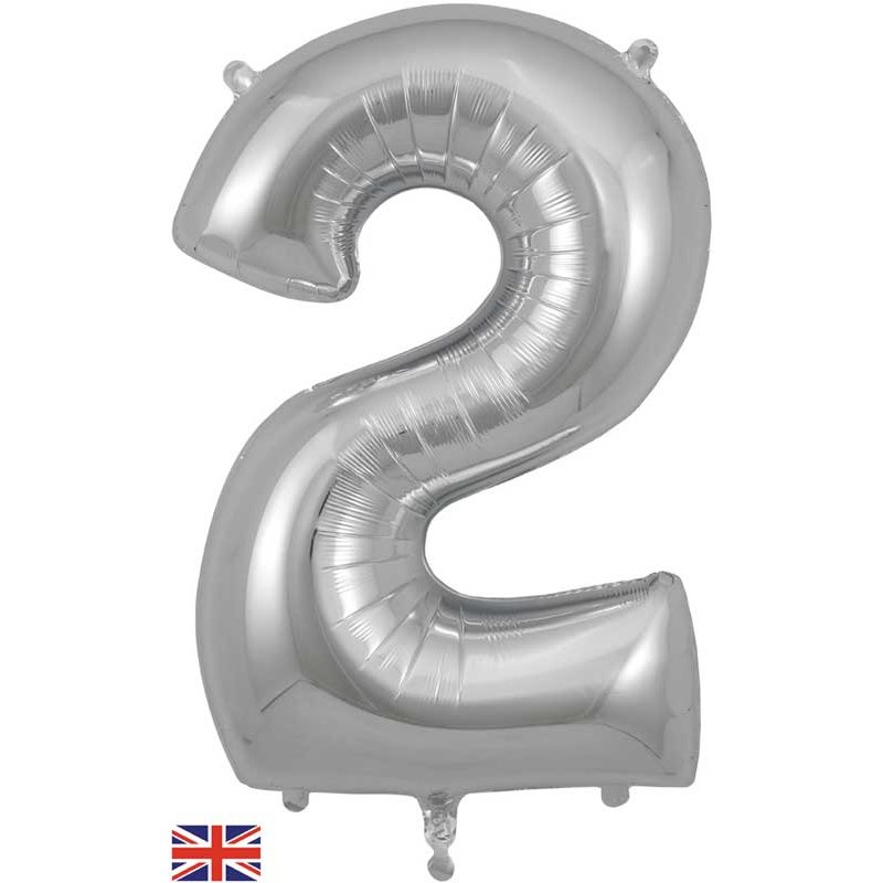 34in NUMBER 2 SILVER JUMBO FOIL
