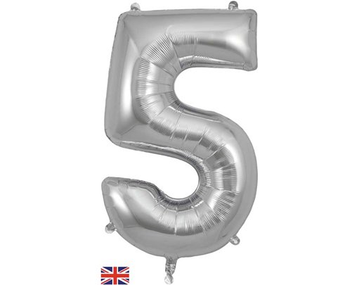 34in NUMBER 5 SILVER JUMBO FOIL