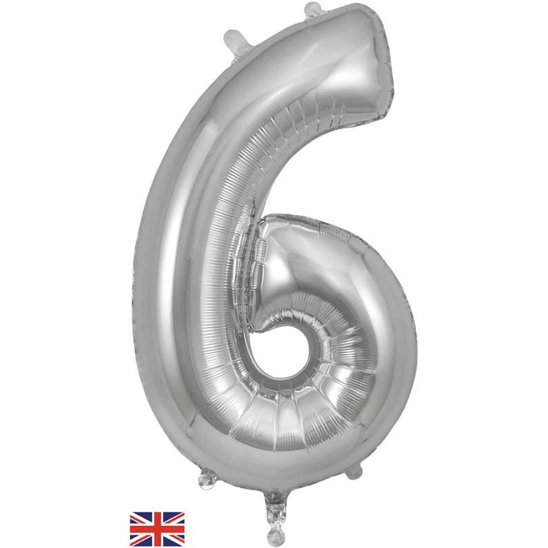 34in NUMBER 6 SILVER JUMBO FOIL