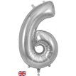34in NUMBER 6 SILVER JUMBO FOIL