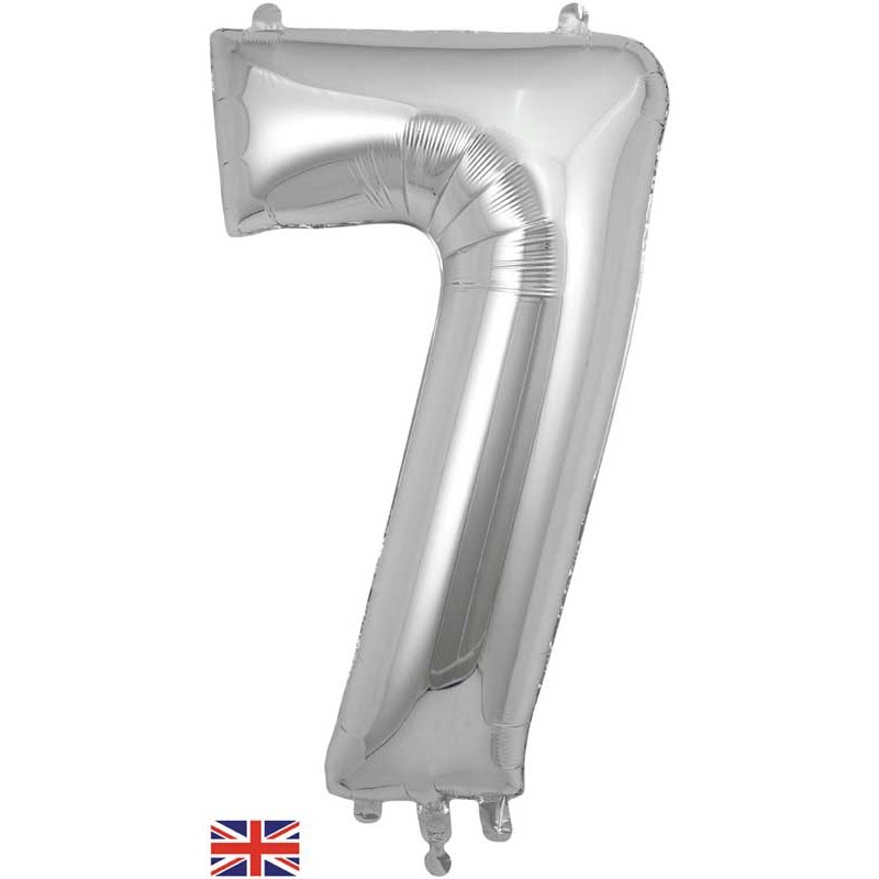 34in NUMBER 7 SILVER JUMBO FOIL
