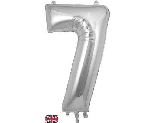 34in NUMBER 7 SILVER JUMBO FOIL