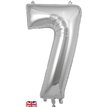 34in NUMBER 7 SILVER JUMBO FOIL